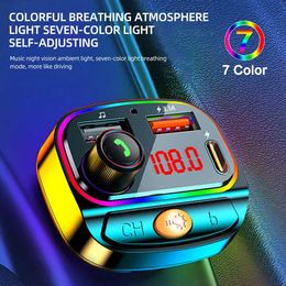 Electronics New FM Modulator Transmitter Bluetooth 5.0 FM Radio 3.1A USB Type C Car Charger Handsfree Car Kit Wireless Audio FM Transmiter who