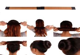 Hair Ties Girl DIY Styling Bows French Magic Tools Bun Maker Black Brown Coffee 8Colors to choose in stock5322982