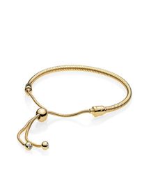 18K Yellow Gold plated Bracelets Hand rope for P 925 Sterling Silver Bracelet for Women With Original Gift 58 M29859178