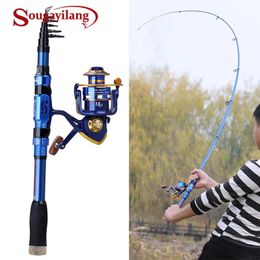 Accessories Sougayilang 1.82.4m Carbon Fibre Spinning Fishing Rod Pole and 5.2:1 Fishing Reel Combo Telescopic Fishing Pole Reel Kit