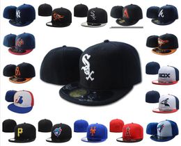 All Baseball Teams Sport Fitted Cap Men039s Women039s White Sox Fashion US Full Closed Caps Leisure Solid Colour Fashion Size6855341