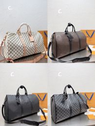 Designer Bags Mens Duffel Bags Luxury Brand Brown Letter Handbags KEEPALL 45 50 Totes Plaid Shoulder Bags Luggage Airport Travel Bags Womens Fitness Bags Totes