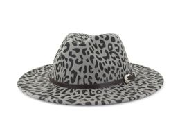 2019 Autumn And Winter Leopard print brimmed hat Travel cap Fedoras jazz hat Panama hats for women and girl 644118277