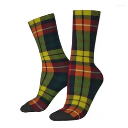Men's Socks Scotland Clans Buchanan Tartan Plaid Mens Crew Unisex Fun Spring Summer Autumn Winter Dress