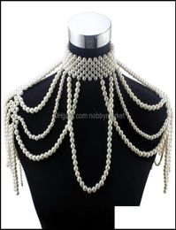 Pendant Necklaces & Pendants Jewellery Fsy Long Bead Chain Chunky Simated Pearl Necklace Body For Women Costume Choker Statement 210323 Dr3059442