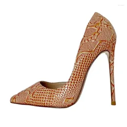 Dress Shoes Doris Fanny Luxury Print Design Pointed Toe Stiletto Shallow Elegant High Heels For Women