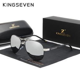 Sunglasses Kingseven Polarised Sunglasses Men Brand Lens Reflective Coating Driving Sunglasses Vintage Male Eyewear N7503