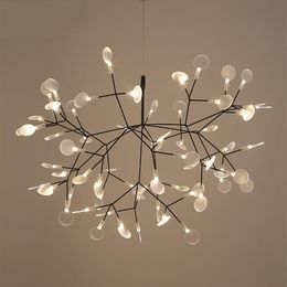 Modern Heracleum Tree Leaf Pendant Light LED Lamp Suspension Lamps Living Room Art Bar Iron Restaurant Home Lighting AL12252R