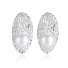 Retro High end Stud Earrings S925 Sterling Silver Leaf Pearl Earrings Fashion Women Exquisite Earrings Wedding Party Jewellery Valentine's Day Mother's Day Gift SPC