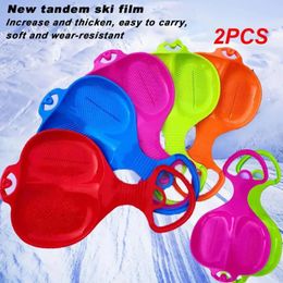 2PCS Winter Outdoor Sport Thicken Kids Adult Snow Sled Sledge Ski Board Sleigh Outdoor Grass Plastic Boards Sand Snow 231225