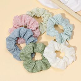 Hair Accessories Baby For Born Toddler Kids Girl Boy Scrunches Nylon Print Large Intestine Elastic Flower Rope 6Color