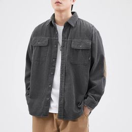 Men's Jackets Casual Shirt Coat Male Overshirt Button Down Shacket American Vintage Autumn Cargo Shirts Men Clothing