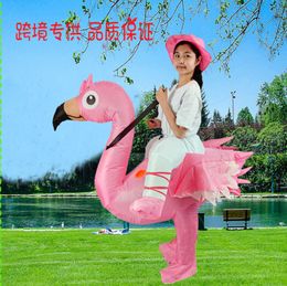 Theme Costume Parent-Child Shorts Sleeves Childrens Clothing Parenting Girls Boys Flamingo Performance Costumes Drop Delivery Otk7T