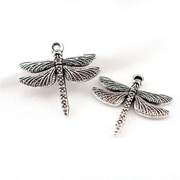 22848 45PCS Alloy Antique Silver Vintage Insects Dragonfly Pendant Charm Fashion Jewellery Accessory DIY Part200e