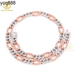 Wholesale Price Custom Hiphop Jewelry Mossanite Cuban Necklace 10mm Silver/gold Ice Out Moissanite Cuban Link Chain