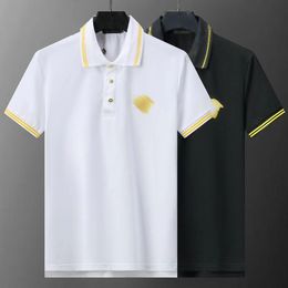 Mens polo shirt designer polos Shirts for Man Fashion Focus Embroidery Snake Garter Little Bees Printing Pattern Clothes Clothing Tee Black White Mens T Shirt M-3XL