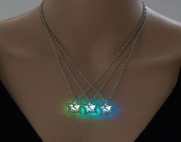 Pendant Necklaces Vintage Crystal Fivepointed Star Angel Glow In Dark Chain Necklace For Women Girls Birthday Christmas Jewellery G1456194