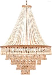 Chandeliers Wood Chandelier Rustic Bead French Living Room Villa Headlight Industrial Loft Lighting