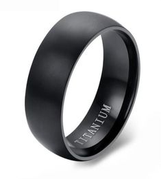 Round Surface Mens Classic Black Titanium Steel Plain Wedding Engagement Band Ring264220085962302779