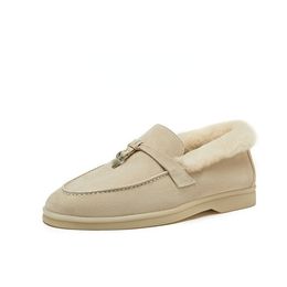 LP Woollen shoes men's and women's slip-on loafers lamb wool loafers.