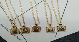 Brand Vintage Metal Initial Letter chokers necklaces for women Gold 26 letters pendant necklace handmade chains necklace9550332