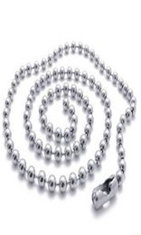100pcs 24mm 50cm 60cm 70cm silver tone Ball Beads beaded Necklace Chain 8995747