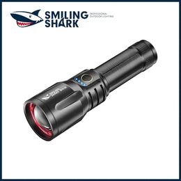 Smiling Shark Rechargeable LED Flashlight - High Lumens, Waterproof, Perfect for Outdoor Adventures