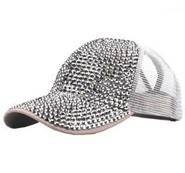 women hat summer Women Rhinestone Hat Female Baseball Cap breathable mesh Bling Diamond male baseball cap casquette homme A818192555