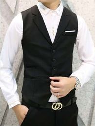 Lapel Waistcoat Vest Single Breasted Mens Suits High Quality Fit Slim Male Suit Jackets Vests for Men Gilet Wedding