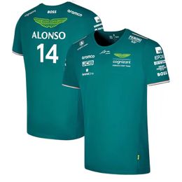 Mens TShirts Fashion Aston Martin Team Tshirts Spanish Racing Driver Fernando Alonso 14 and STROLL 18 Oversized Polo Shirts XS-5XL