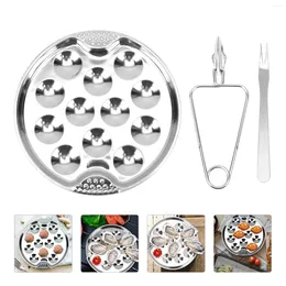 Dinnerware Sets Stainless Steel Conch Shape Plate Baking Supplies Snail Dish Partition Seafood Shell Rustless