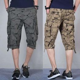 Pants Cargo Pants Men's Plus Size Multibag Outdoor Sports Beach Shorts Summer Cotton Calflength Fashion Paint Trousers Drop shipping