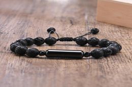 Link Chain Ashes Bar Bracelet For Men Volcanic Rock Beaded Adjustable Bracelets7747321