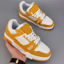 Designer brand Trainer louisvutton shoe Designer Sneaker Virgil Trainer Casual Shoes Calfskin Leather Abloh White Green Blue Let Ely Purse Vuttonly Crossbody 240