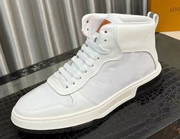 Freestyle Sneaker Shoes Men Orange Rubber Sole Goatskin Leather Skateboard Walking Wholesale Comfort Runner Sporty