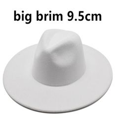 Simple British Style winter wool flet solid Classic fedoras cap men women panama jazz hat 95CM Wide Brim Big Fedora1520451