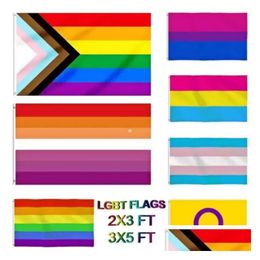 Banner Flags Gay Flag 90X150Cm Rainbow Things Pride Biual Lesbian Panual Lgbt Accessories Flags Cpa4205 Drop Delivery Home Garden Fest Otyij