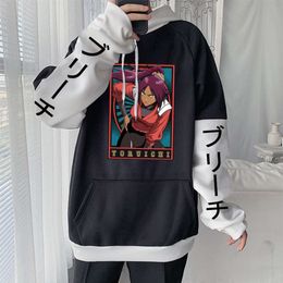 Anime Bleach Yoruichi Shihouin Cool Cartoon Hoodies Sweatshirt Oversized Winter Patchwork Long Sleeve Men Women Sweatshirts