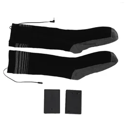 Storage Bags Comfortable Fit Heated Socks For Men Women Knitted Cotton Electric Thermal Foot Warmer With Battery Box And Bottom Heating