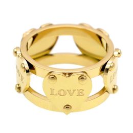 Original design great quality screw Heart Love Women Band rings hollow Hearts fashion lady jewelry237u