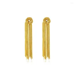 Dangle Earrings 6pair Gold Plated Bar Long Thread Tassel Drop Pearl Base For Women Bridal Earring Fashion Wedding Jewellery