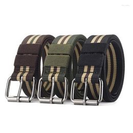 Belts Striped Solid Colour Men's Belt Canvas Fashion Alloy Needle Button Head Everyday Versatile Jeans Decoration