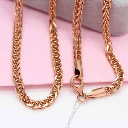 Chains 585 Purple Gold Simple Chopin Chain Hip Hop Chunky Necklace Fashion Classic 14K Rose Men's And Women's Stacked Jewelry