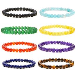 Deingn Bracelet 6MM Natural Stone Healing Crystal Stretch Beaded Bracelet Women Men Handmade Gemstone Round Bangle Unisex Jewelry