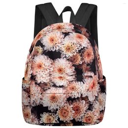 Backpack Pink Flower Dahlia Women Man Backpacks Waterproof Multi-Pocket School For Student Boys Girls Laptop Book Pack Mochilas