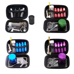 Mini Smoking Accessories pipe set with metal spoon storage jar snuff sets 4 Colours Tobacco Snorter Kit LL