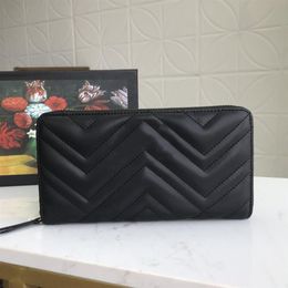 Fashion Single zipper wallets the most stylish way to carry around money cards and coins men leather purse card holder long clutch300F