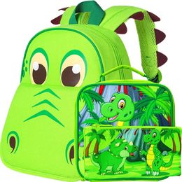 Bags 3PCS Toddler Backpack for Boys 12'' Dinosaur Bookbag and Lunch Box Kindergarten Preschool Bag