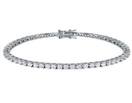 Real Solid 925 Silver 1521cm Tennis Bracelet Jewellery Pave Full 3mm of 5A CZ Eternal Gift for Wife Fine Jewellery2293215