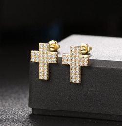 Stud Iced Out Earrings For Men Hiphop Rock + Cubic Zirconia Gold Earring Luxury Fashion Jewellery Punk Accessories OHE1031433953